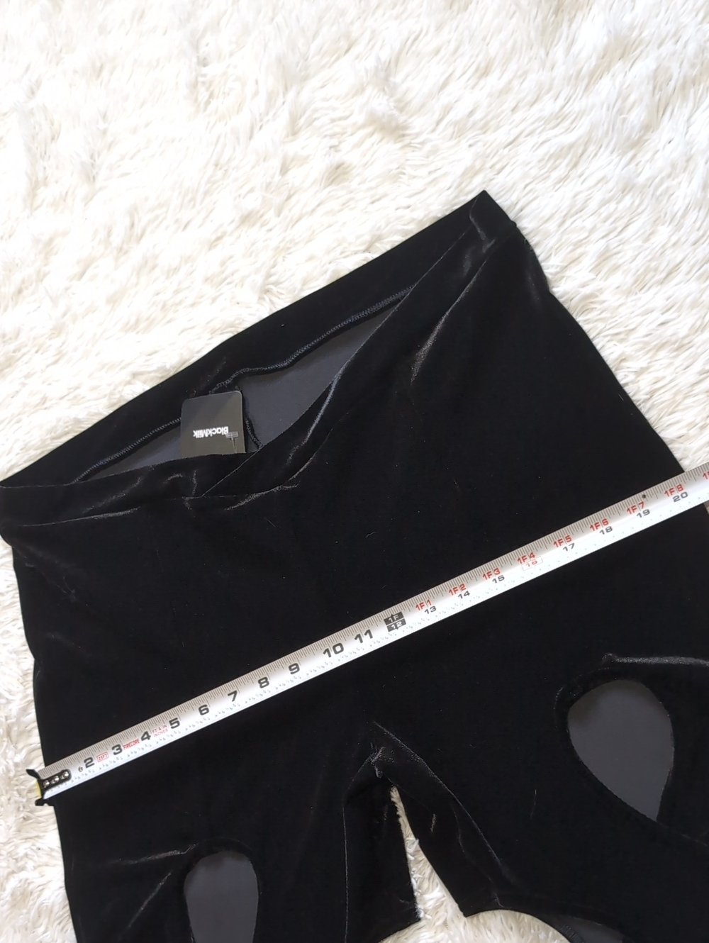 NWT Blackmilk Velvet Black Swirl Thigh Cutout High Waisted Flare Pant XXL - Picture 12 of 14